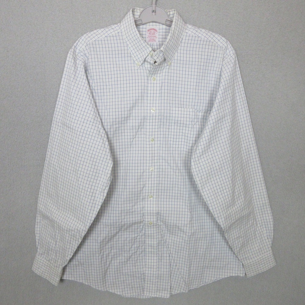 Brooks Brothers Button Down Shirt Long Sleeve Checkered Men's 16 1/2 - 36